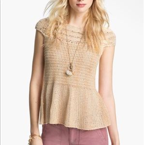Free people peplum crochet top